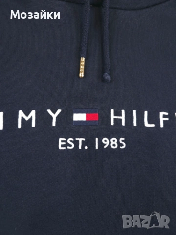 Tommy Hilfiger Hoodie възстановен с голямо лого, размер EU 50, тъмносин, снимка 4 - Суичъри - 53596010