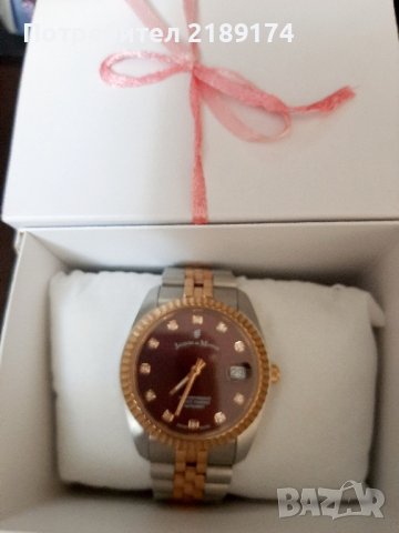Дамски Часовник от инокс,Jacques du Manoir, Сребрист / Розово-златист, снимка 3 - Дамски - 43572152