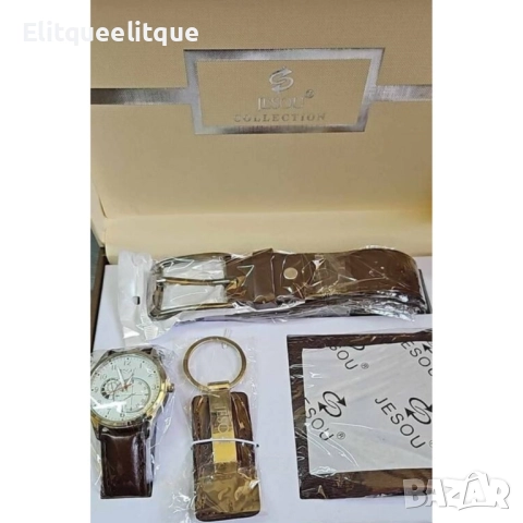 Луксозен подаръчен комплект за мъже JESOU – 4 в 1, снимка 4 - Бижутерийни комплекти - 52333659