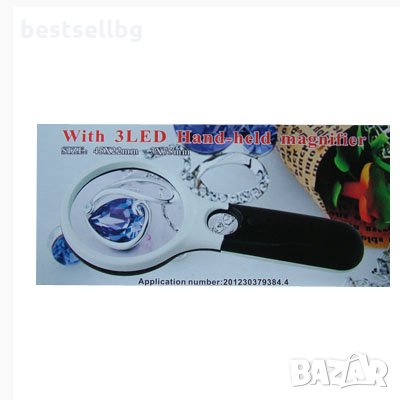 Ръчна лупа 3 LED осветление увеличение 3Х и 45Х офис четене микроскоп часовникарска златарска бижута, снимка 7 - Други инструменти - 9636611