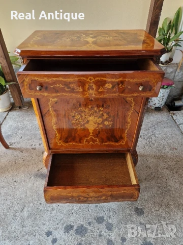 Уникален голям антикварен френски шкаф скрин бар интарзия, снимка 9 - Антикварни и старинни предмети - 51050052