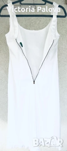 Бяла рокля BENETTON, памук, снимка 18 - Рокли - 41616341