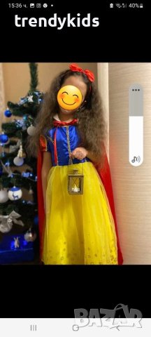 Красива рокля на Снежанка с наметало и подарък диадема с панделка!!!Аксесоари!, снимка 5 - Детски рокли и поли - 44117637