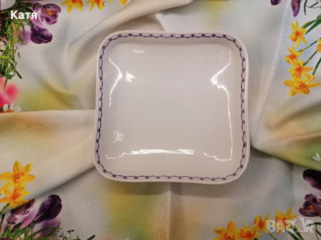  Квадратна порцеланова купа  SEMLAGGENWALD HC  1792, снимка 9 - Чинии - 50403917