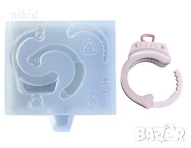 3d белезници силиконов молд форма фондан гипс шоколад декор смола, снимка 2 - Форми - 43662591