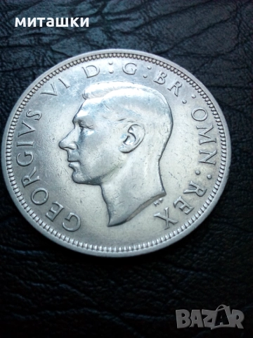 1/2 кoрона 1940 година Англия сребро, снимка 2 - Нумизматика и бонистика - 49243665
