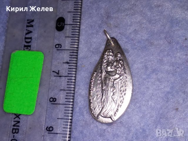 ПОСРЕБРЕНА ДВУСТРАННА КАТОЛИЧЕСКА ИКОНКА КРЪЩЕНКА РЯДКА 31286