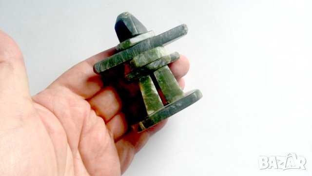 Инукшук инуитска ръчна  статуя  от нефрит, снимка 9 - Други ценни предмети - 43698635