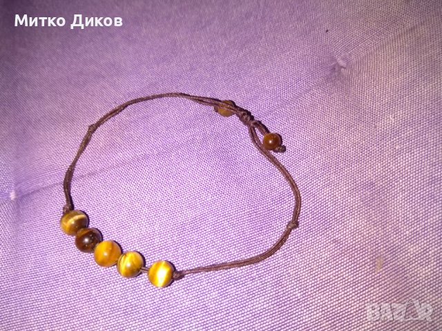 Гривна мъниста от тигрово око, снимка 2 - Колиета, медальони, синджири - 43855959