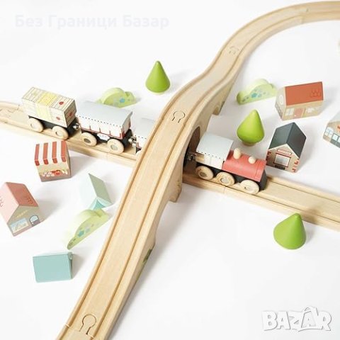 Нов Le Toy Van Интерактивен Дървен Влак 40 Части - Играчка за Развитие, снимка 6 - Образователни игри - 43523024