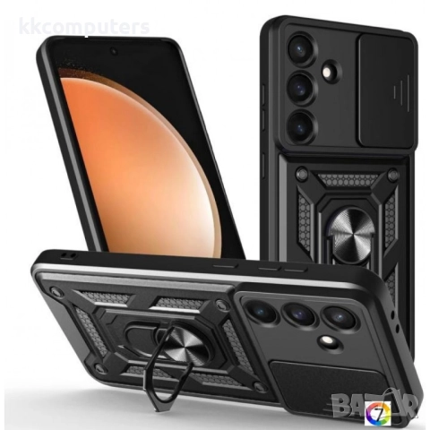 Samsung Galaxy S25 FE Удароустойчив Ring Holder/ Sliding Camera Cover Калъф и Протектор