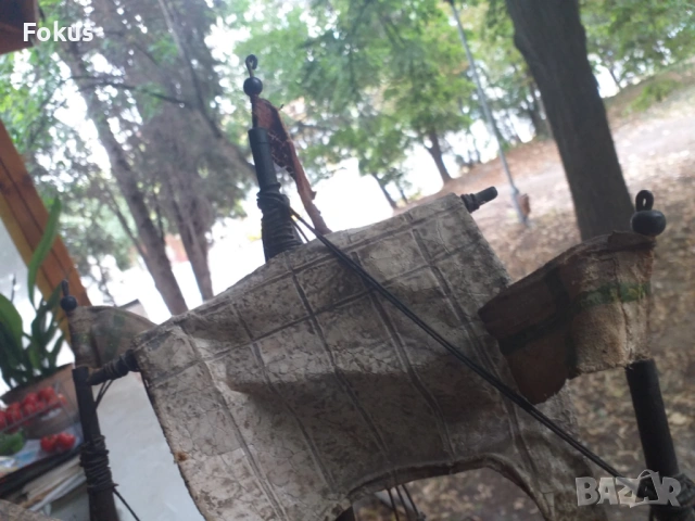 Стар голям дървен кораб Santa Maria с кожени платна, снимка 7 - Антикварни и старинни предмети - 53461833