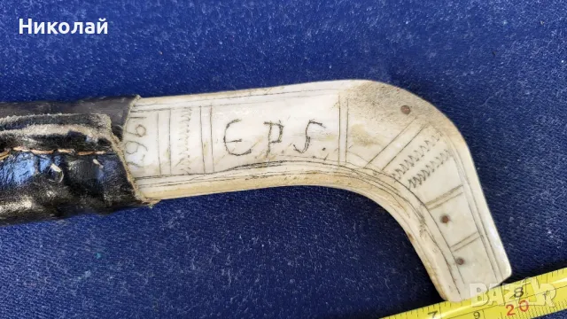 Стар скандинавски нож, финка, снимка 4 - Антикварни и старинни предмети - 50304855