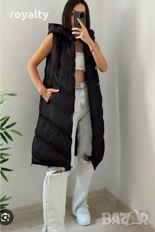 Дълъг дамски елек със силиконова вата Различни цветове , снимка 7 - Елеци - 49269295