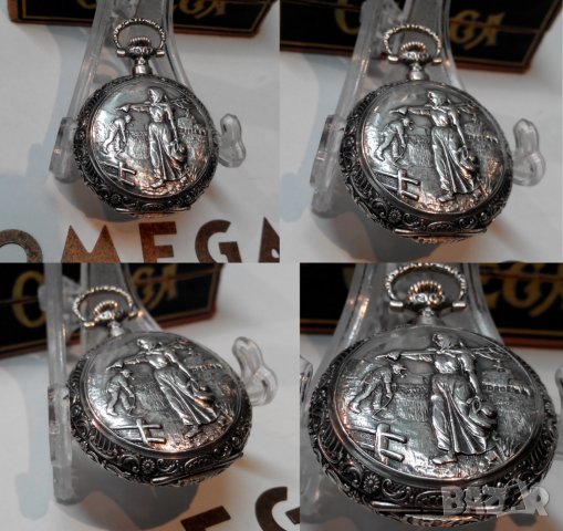 Джобен часовник ОМЕГА OMEGA сребро, снимка 8 - Джобни - 32497415