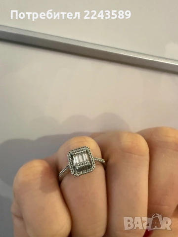 Годежен диамантен пръстен, снимка 3 - Пръстени - 53384135