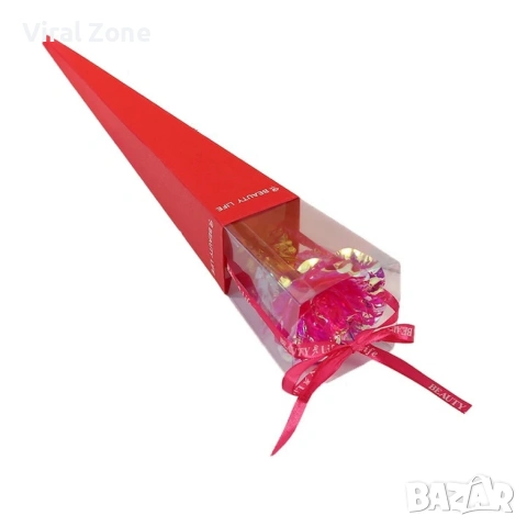 Декоративна роза със златно стъбло в подаръчна кутия, снимка 9 - Подаръци за жени - 53240073