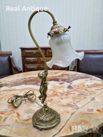 Превъзходна антикварна френска бронзова нощна лампа , снимка 6 - Антикварни и старинни предмети - 43365826