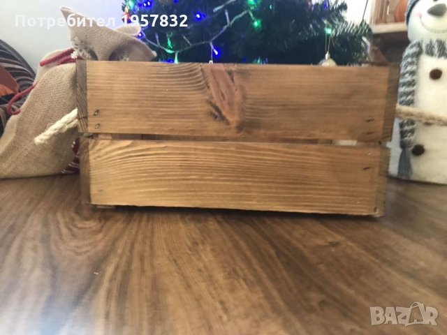 Декоративна дървена щайга с конопени дръжки, снимка 7 - Други стоки за дома - 26228630