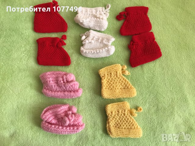 Вълнени Терлици  Ръчно Плетени Бебешки терлици, качествена прежда , снимка 3 - Дамски чорапи - 27312188