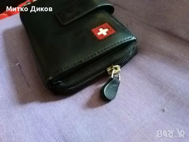 Портфейл Switzerland марков естествена кожа 150х95мм с много прегради за карти, снимка 3 - Портфейли, портмонета - 48825327