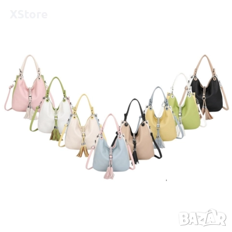 Дамска чанта тип торба от еко кожа, различни цветове