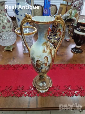 Уникална антикварна португалска порцеланова ваза , снимка 2 - Вази - 48777597