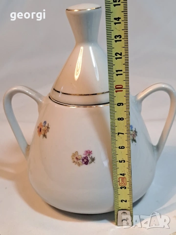 българска порцеланова захарница Коста Йорданов Видин 33/2, снимка 5 - Антикварни и старинни предмети - 53525222