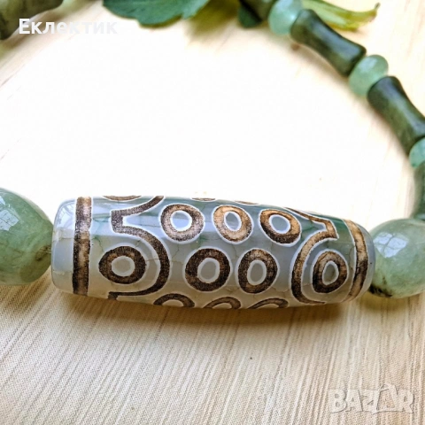 Гривна с Дзи мънисто с 21 очи, снимка 5 - Гривни - 53477056