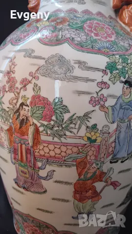 Антична керамична китайская ваза 47 см, снимка 4 - Вази - 50040966