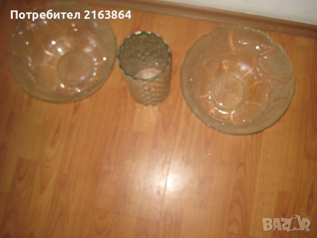 стъклени купи и ваза, снимка 2 - Сервизи - 38231126