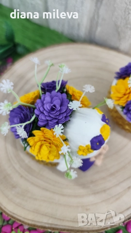 Ангелчета в жълто и лилаво!, снимка 4 - Декорация за дома - 52508713