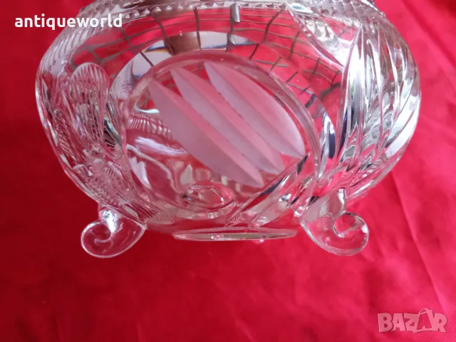 Кристално Стъкло , Съд с Крачета, ВАЗА, снимка 4 - Антикварни и старинни предмети - 49582442