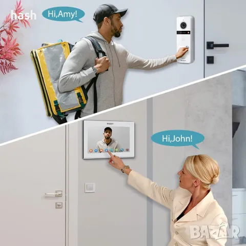 TMEZON WLAN видеодомофонна система за звънец, 7-инчов 1080P IP сензорен монитор, снимка 3 - Друга електроника - 49333211