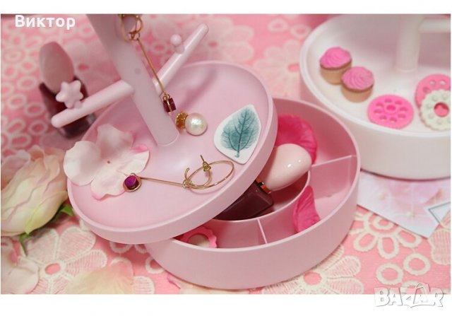 Огледало с LED осветление и поставка за бижута  ДВА ЦВЯТА, снимка 4 - Декорация за дома - 27930854