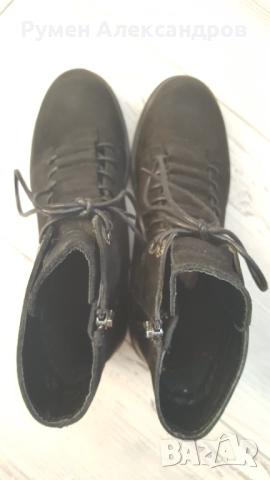 Черни дамски кожени боти Lasocki размер 38 от набук, снимка 8 - Дамски боти - 52111355