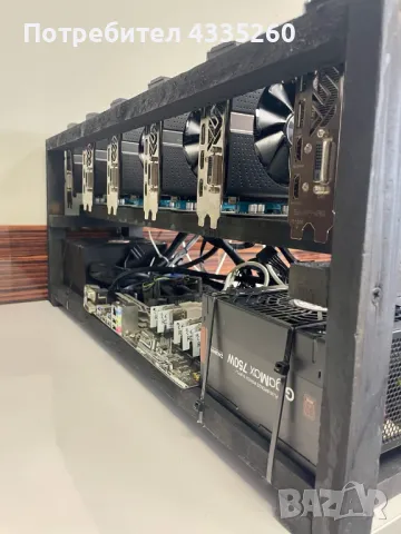 Майнинг Риг MINING Rig с 6 БРОЯ RX580 8GB Sapphire Nitro 192mh, снимка 4 - Други - 48417615