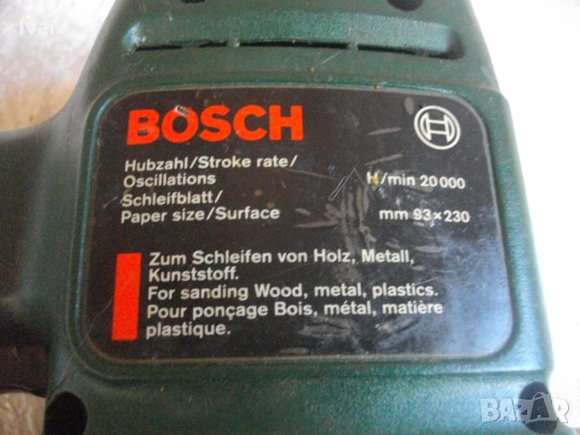 ЗА РЕМОНТ-ЗА ЧАСТИ-Bosch PSS230-Швейцарски Виброшлайф-Бош-Правоъгълен-150 Вата-93х230мм, снимка 6 - Други инструменти - 33162145