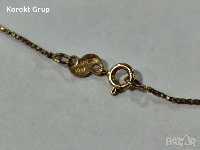 Златен синджир 14к с буквичка, снимка 4 - Колиета, медальони, синджири - 52908923