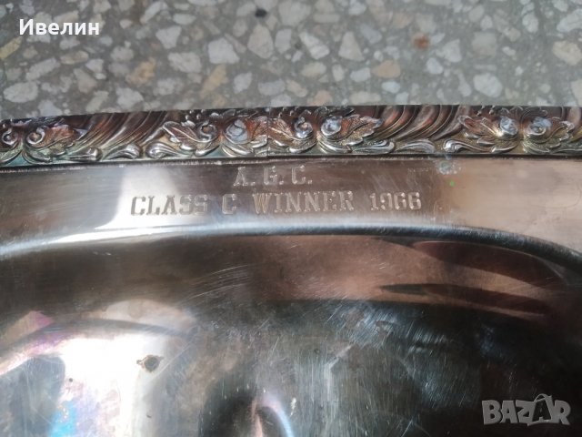 старо посребрено плато арт деко, снимка 4 - Други ценни предмети - 32563447