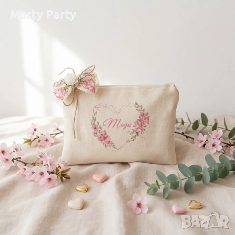 Персонализирана козметична чанта, подарък за 8 март, снимка 3 - Ръчно изработени сувенири - 53462847