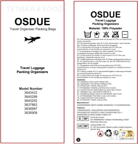 Органайзери за куфар, 8 части, снимка 6 - Органайзери - 49665151