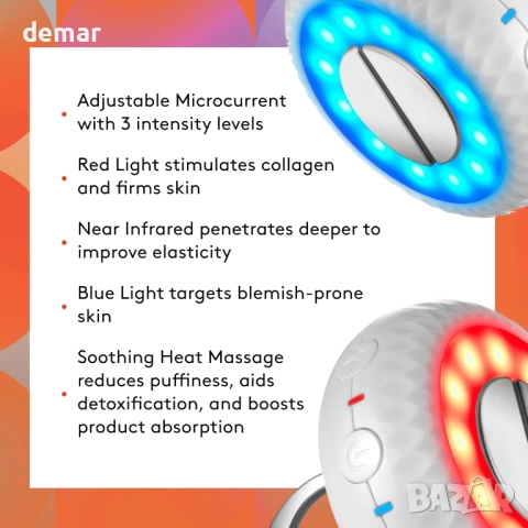 Устройство за тонизиране на лице Magnitone Pebble Pro с микроток и LED, снимка 6 - Други - 51891464