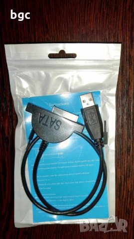 Адапторен кабел USB към 13Pin Slimline SATA Laptop CD/DVD Rom 13-Pin 13ПИНА 13-пин Optical Drive, снимка 5 - Части за лаптопи - 27012441