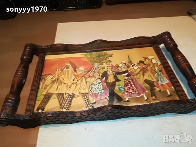 SOLD//ПОРЪЧАНА-bagnoles de lorne-картина/поднос от франция 1112221918, снимка 3 - Антикварни и старинни предмети - 38977062