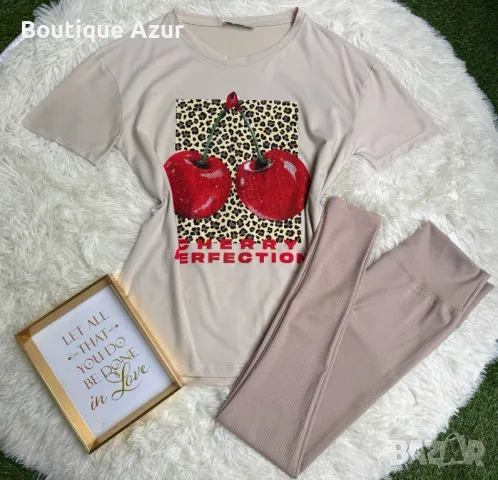 дамски комплекти тениска и клин , снимка 5 - Комплекти - 50332258