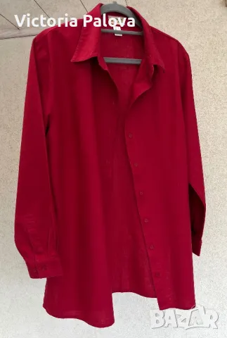 Красива плътна риза/туника  лен и памук, снимка 2 - Ризи - 42623290