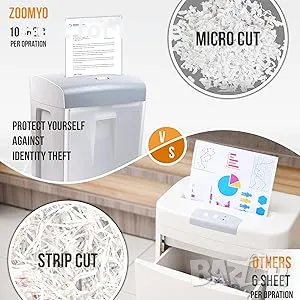 Професионален голям шредер на квадратчета Zoomyo PBS 14-17, снимка 6 - Друго - 48742883