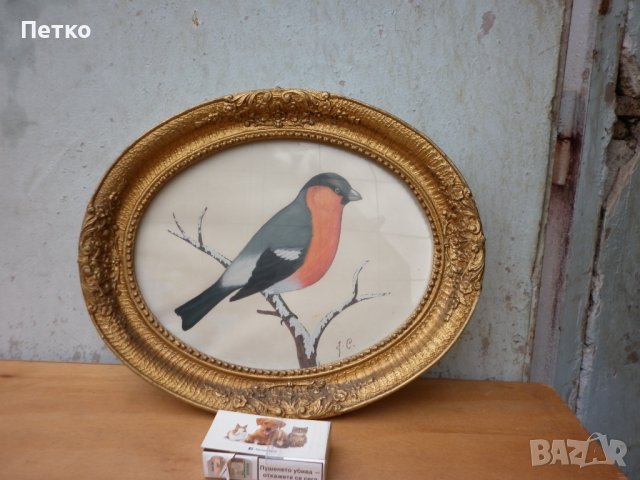 Стара  картина  36.5 / 30 см, снимка 7 - Антикварни и старинни предмети - 43389661