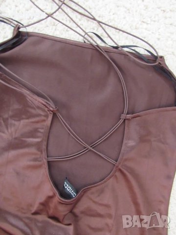 Къса ластична рокля с презрамки Н&M, цвят нес кафе, размер М, снимка 5 - Рокли - 50259760